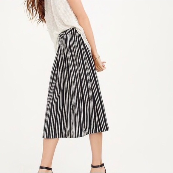 J. Crew long maxi black cream stripe skirt - Picture 4 of 5